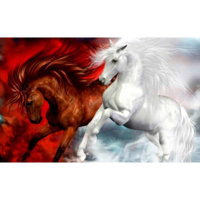 Fire and Ice Fantasy Horses 1000 Piece Puzzle for Adults