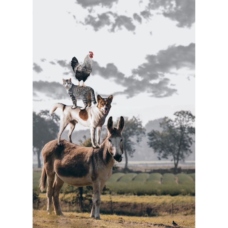 The Bremen Town Musicians Puzzle – 1000 Piece Animal Tower Scene
