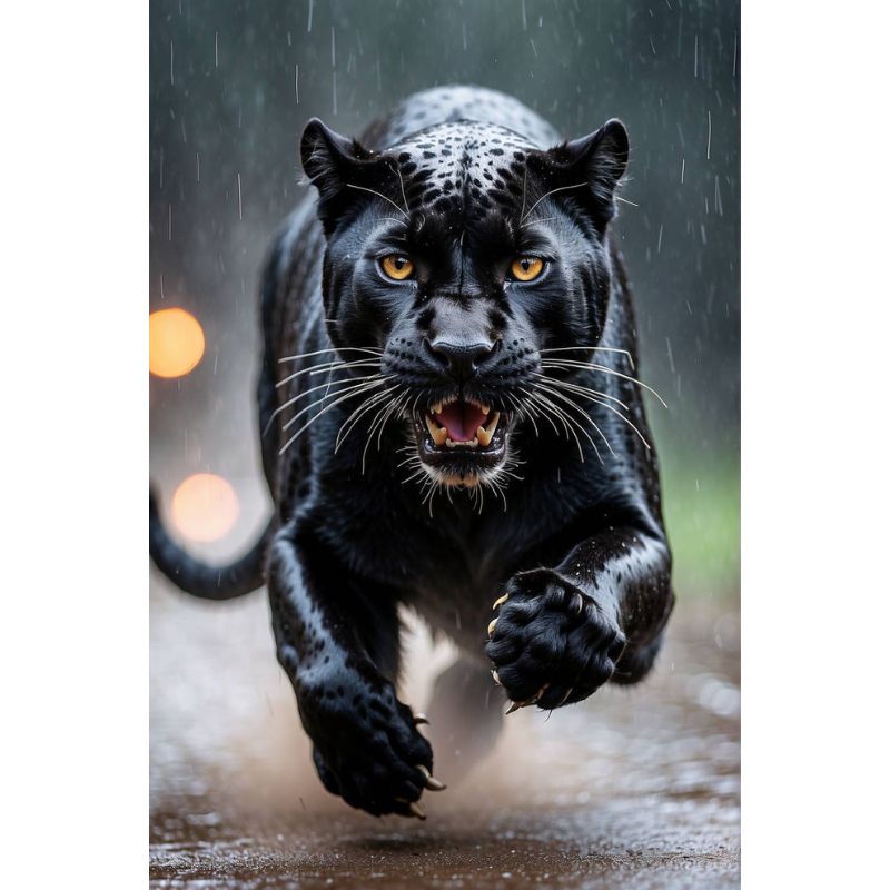 Black Panther in the Rain 1000 Piece Action Puzzle